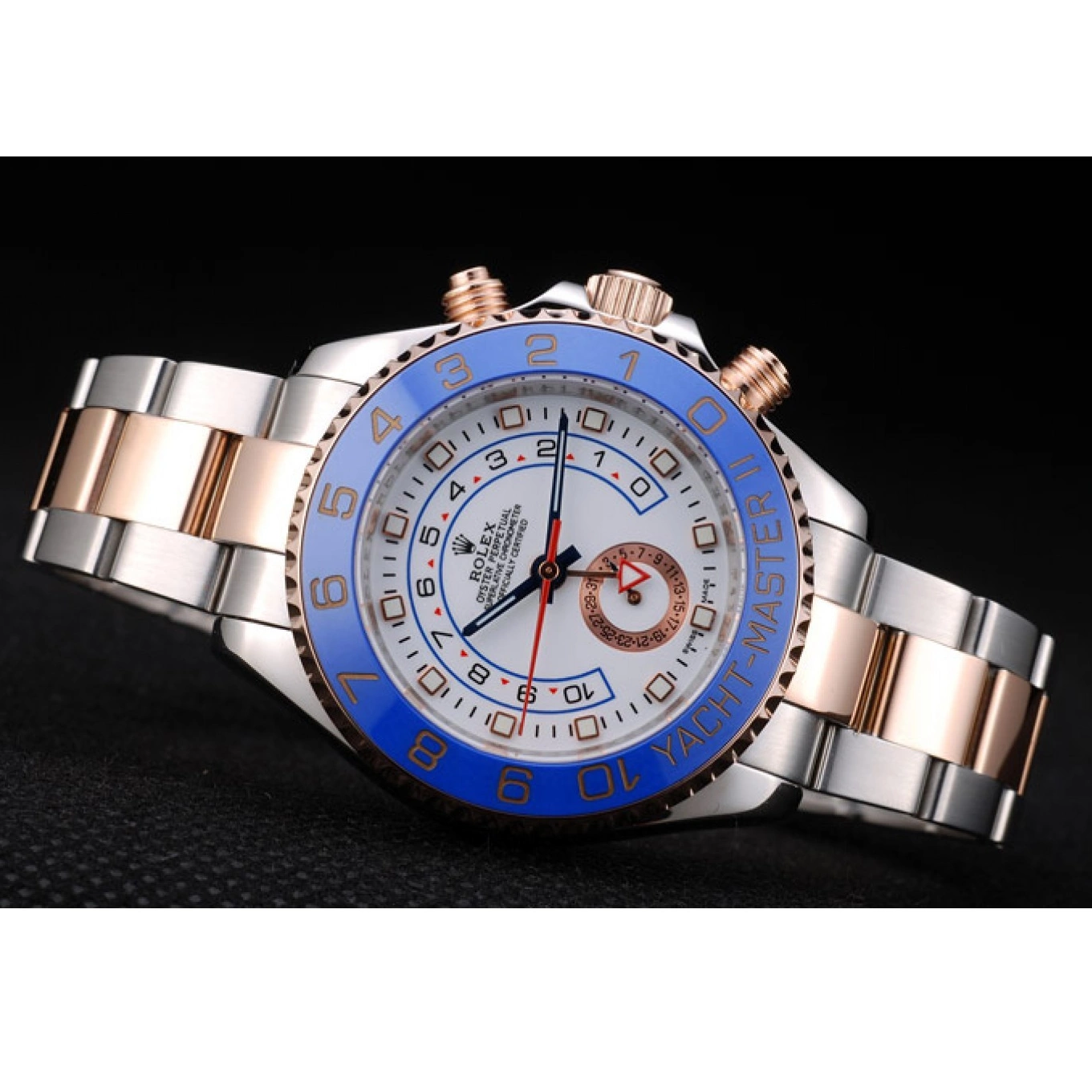 AAA Replica Watches Ceramic Yachtmaster Bezel Blue Rolex Dial Watch White 0807
